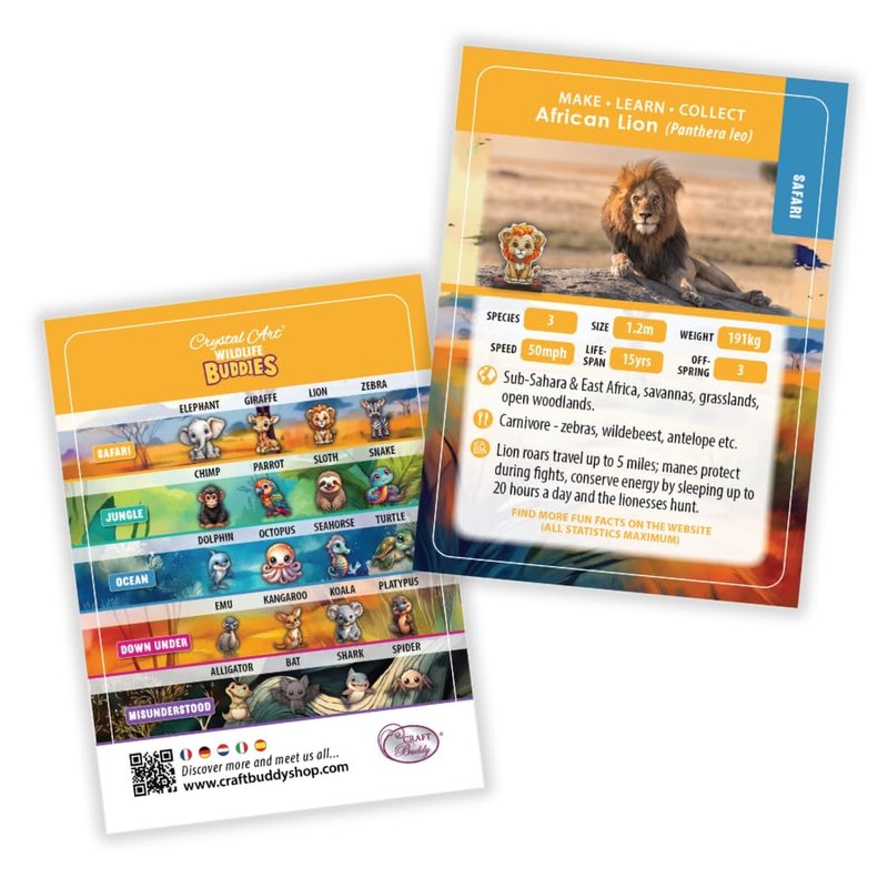 CRYSTAL ART Lion Wildlife Buddies Kit Craft Buddy