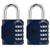 4 Digit Combination Locks 2 Pack - Weatherproof Padlock with