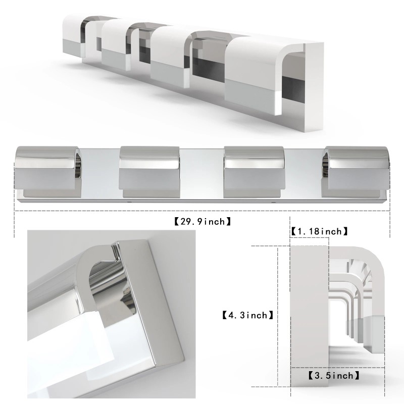 Ready ,Ship From USA, Modern Bathroom Vanity Lighting 4-Light LED