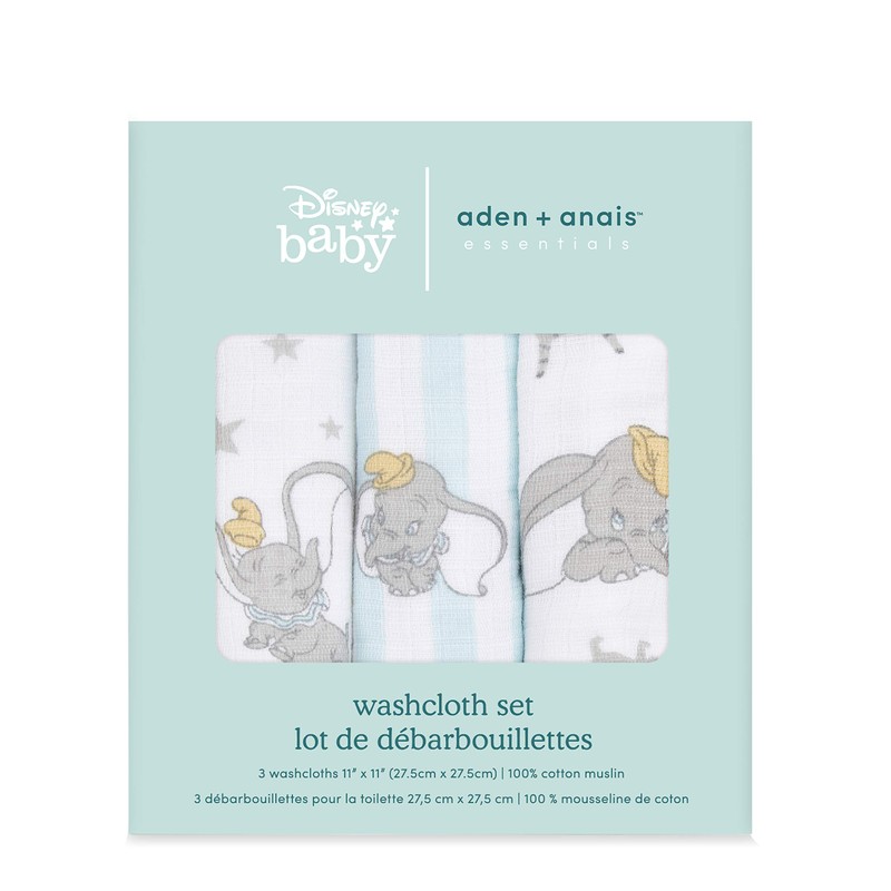 aden + anais essentials Washcloth Set, Super Soft 100% Cotton
