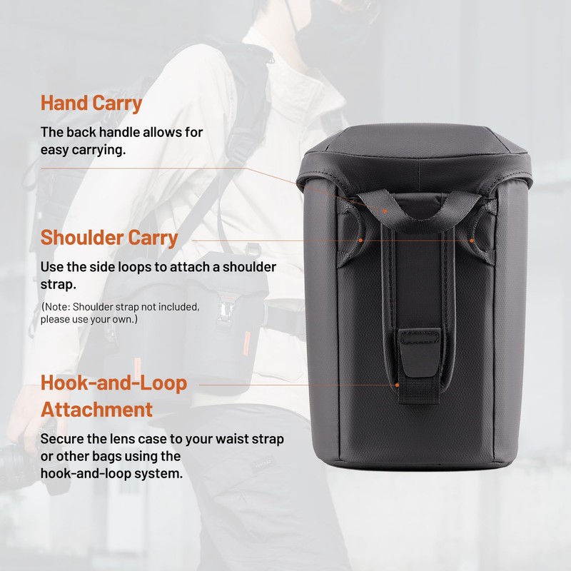 PGYTECH Lens Case, black, L, Lens bag