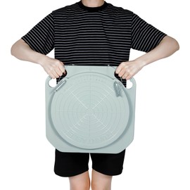 LYNICESHOP 1 Pair Wheel Alignment Tool Turn Plates, 360° Rotating 3 Ton Capacity Pair of Turntable Front End Turn Plate Table w/Thrust Blocks&Thrust Pads for Car Truck