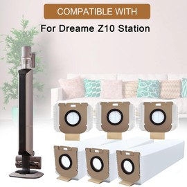 KiimSin KiimSin 6Pcs Staubbeutel f1r Dreame Z10 Station Handstaubsauger Ersatzteile, gro?e Kapazit?t, nicht gewebte Gewebe-Staubbeutel Zubeh?r
