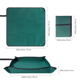 Repotting Mat for Indoor Plants Large Waterproof Plant Potting Mat Thickened Oxford Cloth Planting Mat Foldable Gardening Gifts for Women Gardeners Plant Lovers Green (29.5"x29.5")