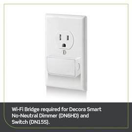 Leviton Decora Smart WiFi Bridge for No Neutral Dimmers and Switches 2500 sq ft