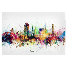 artboxONE Poster 45 x 30 cm Cities Bremen Skyline Artistic Picture Bremen Skyline Cities