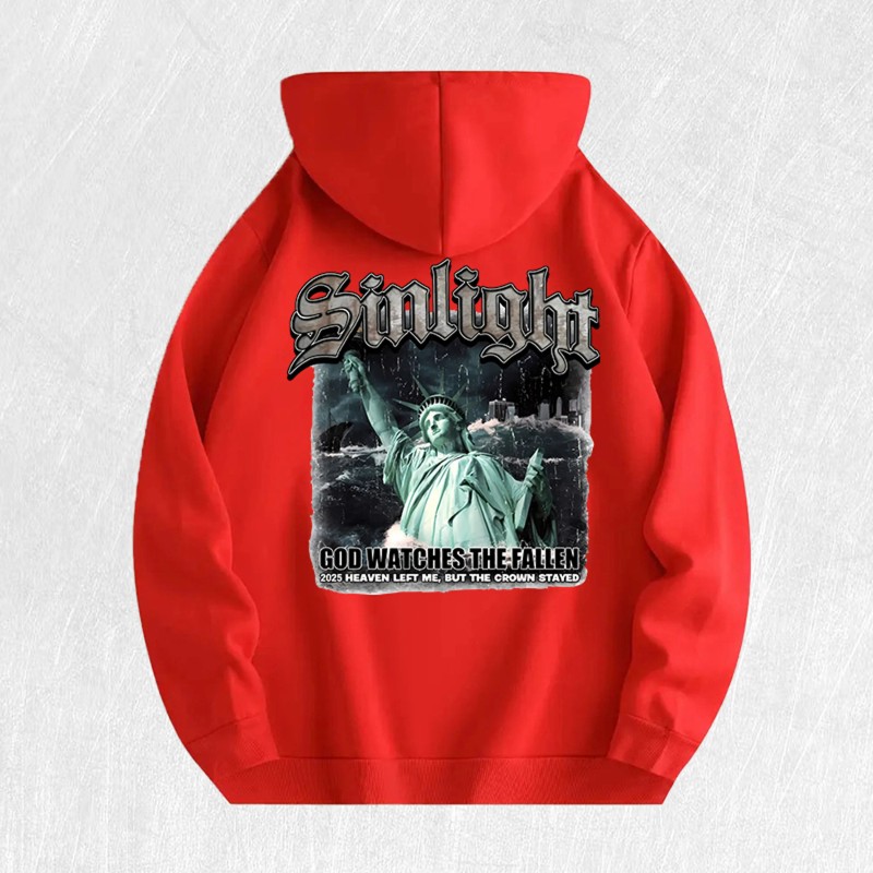 Liberty Statue Graphic Hoodie 100% Cotton US Warehouse 6 ColorsColor: