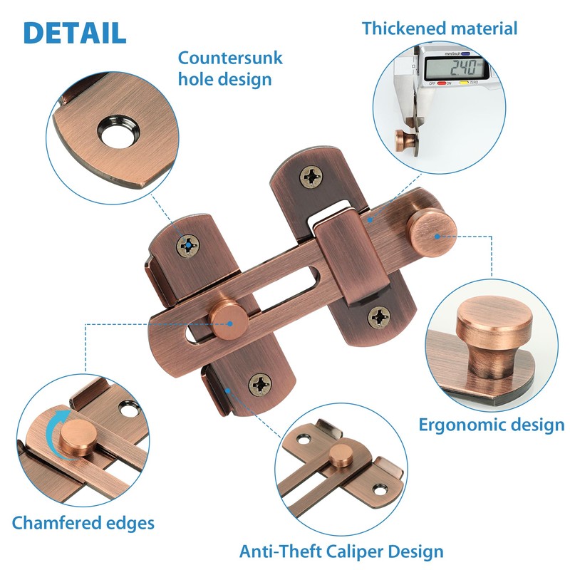 Alise 4 inch Flip Latch Gate Latches, Safety Door Lock