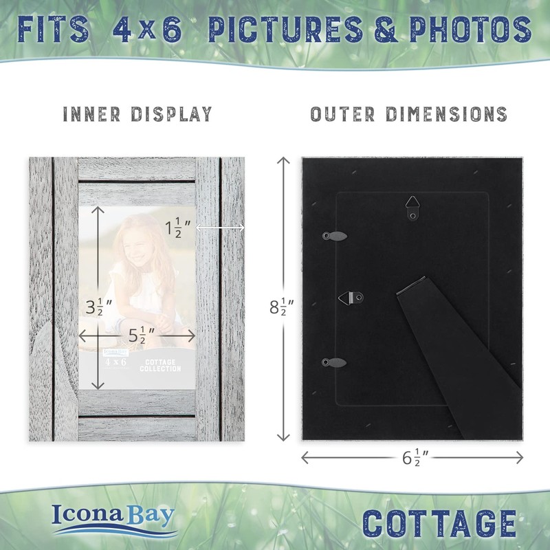 Icona Bay 4x6 (10x15 cm) Picture Frames (Farmhouse White, 6