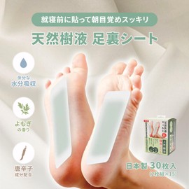 Tokyo Deco i001 Natural Sap Formulated Foot Sheet 30 Sheets (2 Sheets x 15) [Refreshing Your Feet Just By Pasting It At Night!] Made in Japan, Foot Pot [8 Types of Active Ingredients (Ginger,