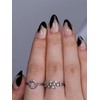 WAFOLOZE Black French Tip Press On Nails - Almond Short