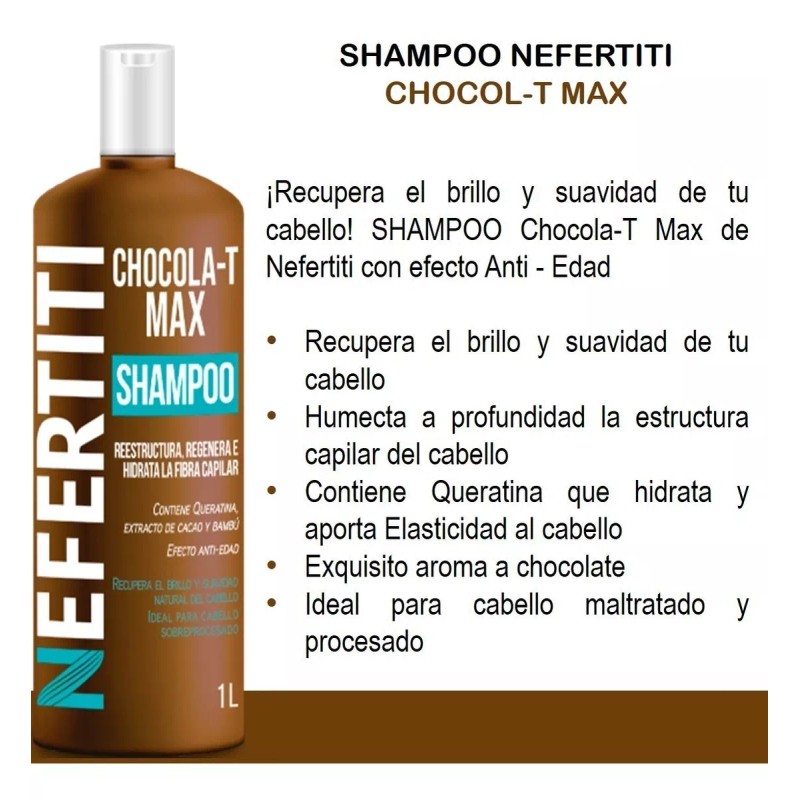 Nefertiti Shampoo P/cabello Maltratado Chocola-t Max 1l