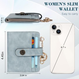APHISON Small Wallet Women Rfid Blocking leather Slim Bifold Ladies Wallets with Credit Card Holder Zipper Coin Pocket