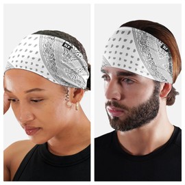 SLEEFS Sweat Bands Headbands Men & Women - Cooling Sports Mens Headband for Running, Football, Basketball, Cycling, Workout - Sweat Moisture Wicking Head Band Stretch Fit, Non-Slip Design - One Size