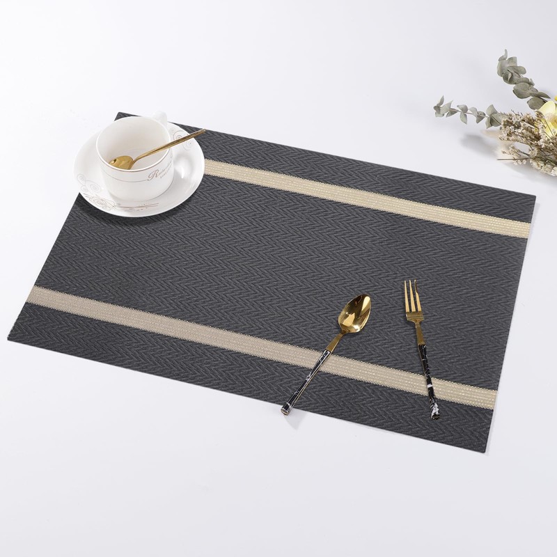 marysgift Grey Placemats Table Mats Sets 6 Stylish Place Mat