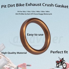 Amavoler 3 Pcs Pit Dirt Bike Exhaust Crush Gasket 32x24.5mm Aftermarket Replacement Parts Fit for 50cc 110cc 125cc 140cc 150cc 160cc Dirt Pit Bike Go Kart ATV Dune Buggy Motorcycle.