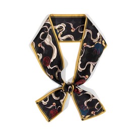 "Dream" Silk Twill Neck Bow - Black
