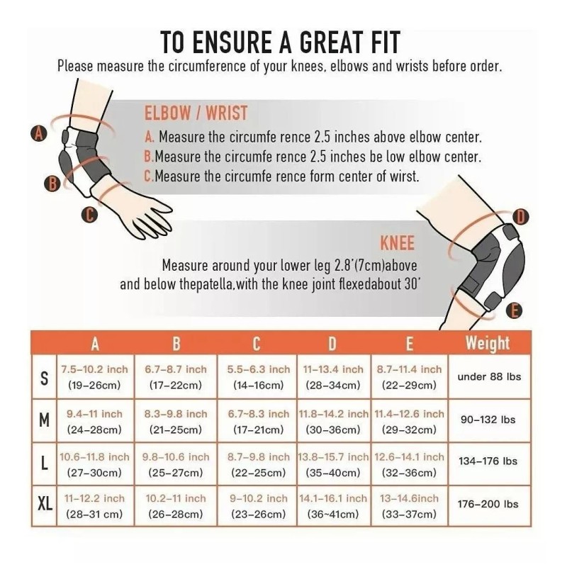 HEKE3643730 6 Pcs Coderas De Rodilla Con Protector De Muñeca