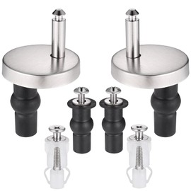 6Pcs Toilet Seat Fittings, Universal Quick Release Toilet Seat Fixings,Stainless Steel Toilet Seat Fixings Expanding Rubber Screws Replacement Kit for WC Toilet Blind Holes (Diameter 45mm)