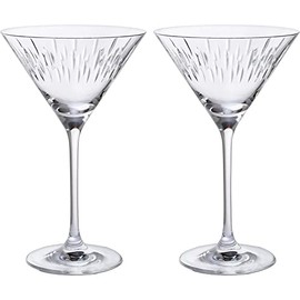 Dartington Crystal Limelight Mitre Martini | Set of 2 | Striking Vertical Cut Design | 183mm | 210ml | Perfect for Casual Evening Dinners or Entertaining Guests| Gift for Family or Friends