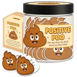 set 60 Positive Poo Cards Jar, Affirmation Cards, Christmas Gifts For Women, Positive Decor, Emotional Support Poop, Gag for Women, Poop Gifts for Adults Funny