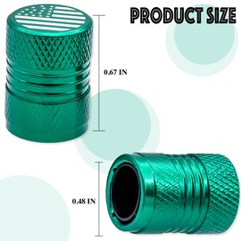 MEAJOO 5PCS USA Flag Tire Valve Stem Caps, Premium Alloy Air Caps Cover, Wheel Tyre Stem Covers for Cars, SUVs, Bike, Bicycles,Trucks and Motorcycles (Green)