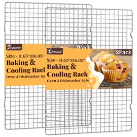 Cooling Racks for Cooking and Baking - 2 PCS 11.65" x 16.85" Grid Wire Baking Rack for Oven Cooking, Baking, Grilling, Roasting - Dishwasher Safe Bacon Rack - Fits Half Sheet Cookie Pan