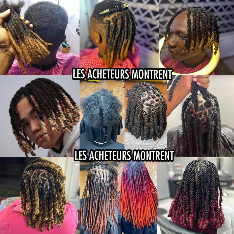 Dreadlocks Locks Natural Hair Extension 6 Inches 0.5cm Natural Black