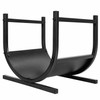 Firewood Log Holder for Indoor Fireplace Storage – Black Metal