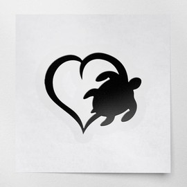 Transparent Decal Stickers of Heart Turtle (Black) Premium Waterproof Vinyl Decal Stickers for Laptop Phone Accessory Helmet Car Window Mug Tuber Cup Door Wall Decoration USCSKUS737201BL072022