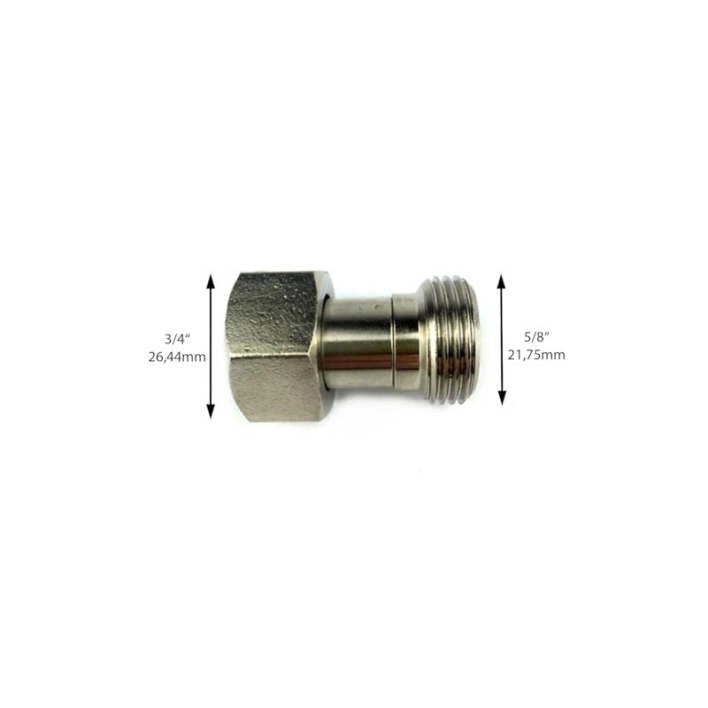 Adapter Connector from 3/4 Inch Female Hexagonal to 5/8 Inch