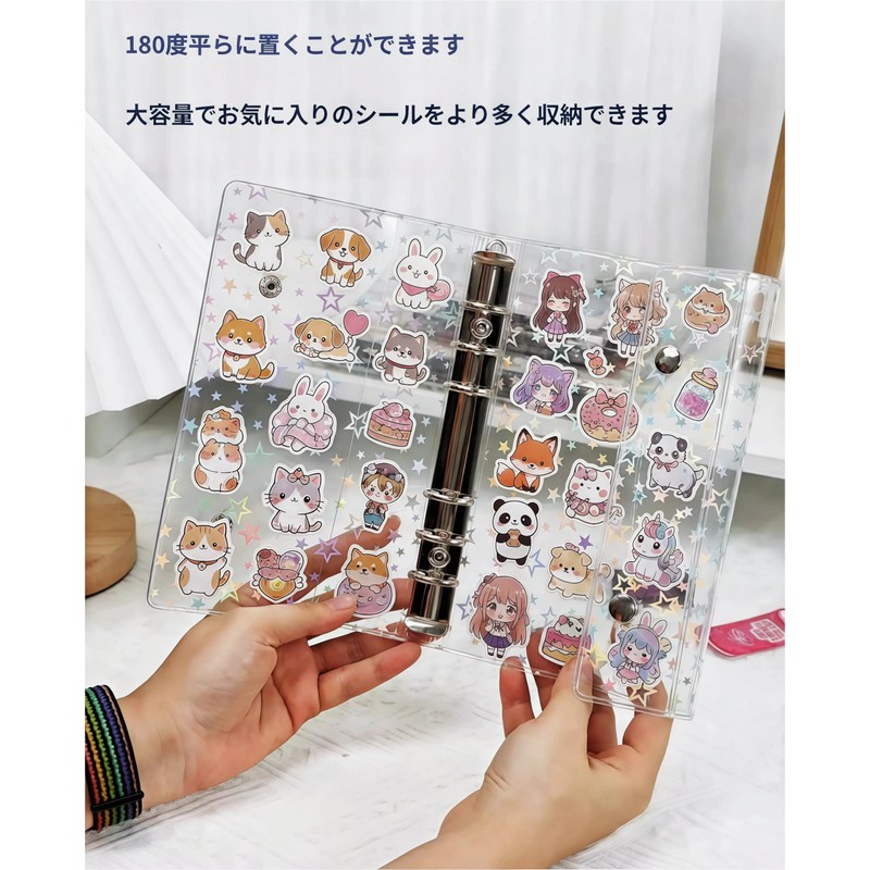 Sticker Album A6 Size Transparent Removable 3-Layer Film For Girls