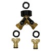 KANANA GA436 2-Way Y-Splitter 3/4 Inch with Shut-Off Valves for