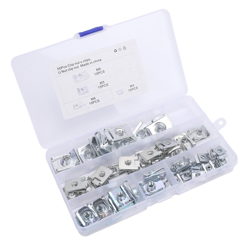 Car U Clips 50 Pcs Manganese U Shape Nuts Assortment