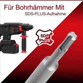 SDS Plus Shaft Extension Shank for Drill Bits, 300 mm Length, with M22 Thread, Includes Pilot Drill