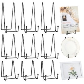 Mixweer 12 Pcs Book Stands for Display Metal Picture Frame Stand Book Plate Picture Holder Easels Photo Holder for Decorative Display(4.3 Inch, 6 Inch, 8 Inch,Black)