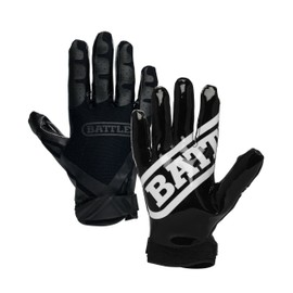 Battle Ultra-Stick Receiver Gloves, Adult Medium - Black/Black