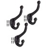 FUXXER 3 x Solid Iron Hooks, Coat and Clothes Hooks,