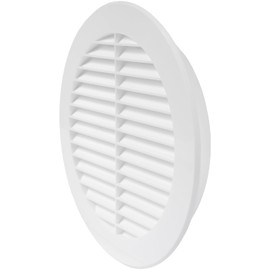 Repa Market 6'' Inch Plastic White - Vent Cover With Flange - Soffit Vent - Air Vent Louver - Grille Cover - Protective Screen Mesh - HVAC Ventilation