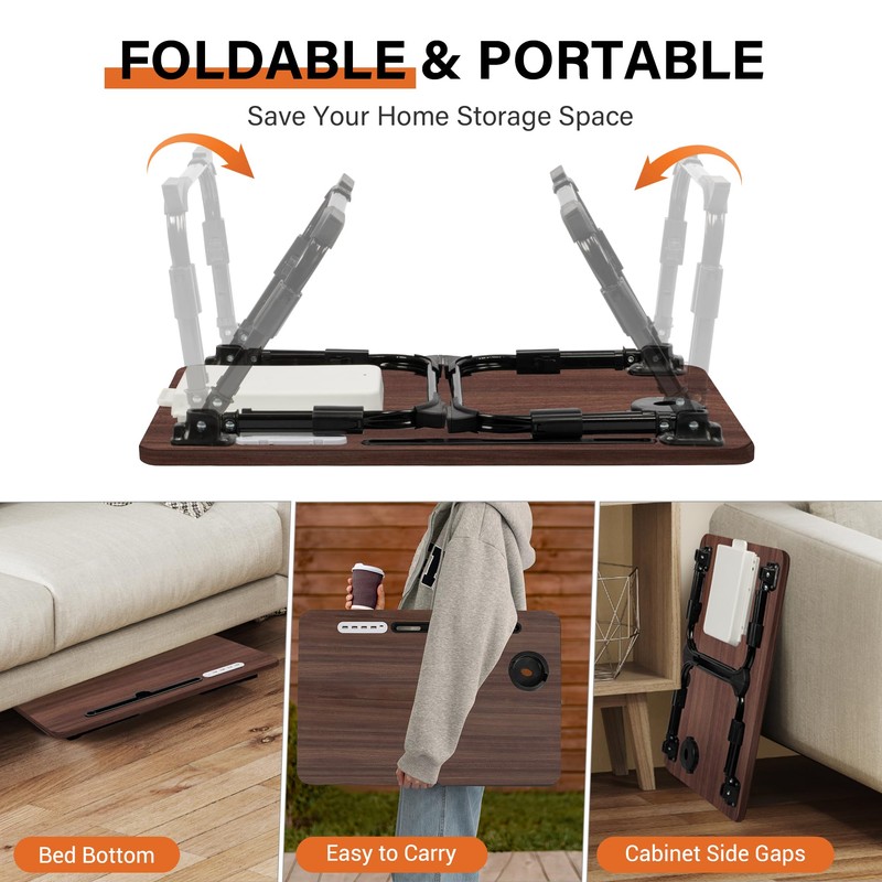 DECOSIS Laptop Desk for Bed Height Adjustable, Lap Bed Table