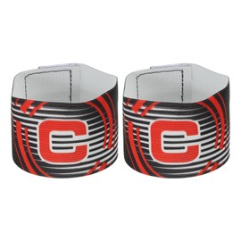 PATIKIL 12.2x2.6 Soccer Captain C Armband, 2 Pack Nylon Unisex Elastic Arm Badge Adjustable for Youth Adult Team Training, Black