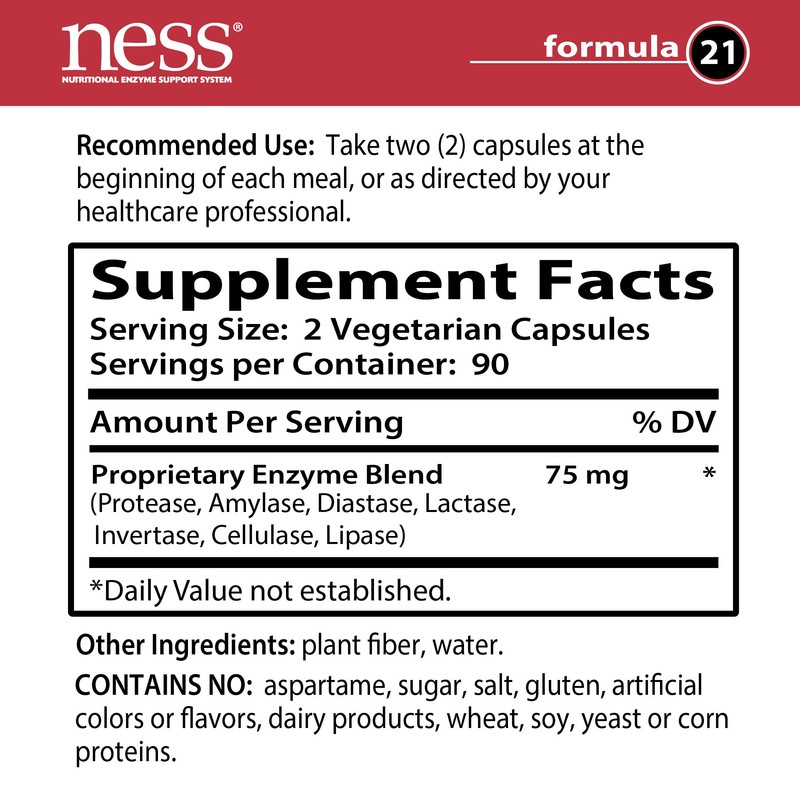 Ness Enzymes - Sugar Digest #21 180 caps