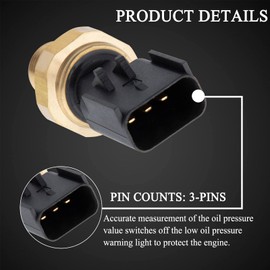 68145662AB Sensor de presión de aceite de motor de 3 pines apto para Dart 2013-2016 2.0L 2.4L, 200 2015-2016 2.4L, Cheroke 2014-2016, Fiat 500X, Ram ProMaster City 68145662AA