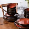 LeRatio Ceramic Dinnerware Sets for 6,Stoneware Plates and Bowls Sets,Handmade