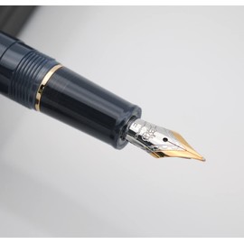 JINHAO 82 Celluloid Fountain Pen Acrylic Ink Pen with Ink Converter (Fine Nib, Gold Clip-Caribbean Sea Blue)