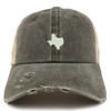 Trendy Apparel Shop Texas State Map Embroidered Frayed Bill Trucker