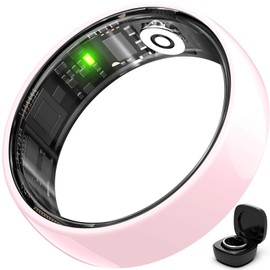 Ceramics Smart Ring Health Tracker,Sleep Tracking Wearable - Heart Rate - Fitness Tracker for Women/Men,Free Subscription,Scratch-Resistant and Scratch-Free Smart Ring Fitness Tracker(Pink,#9)