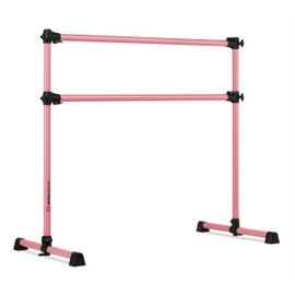 VITA Barre Portable Freestanding Double Ballet Barre, Prodigy, 8 Ft Bars, Light Pink | Adjustable Height, USA Made, Home or Gym Exercise Equipment for Kids & Adults | Dance, Fitness, Pilates