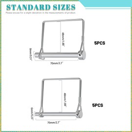 Cimeton 10PCS 2 Sizes Wire Lock Pin 0.31 " 0.23" Trailer Coupler Pin Zinc Plated Carbon Steel Loop Safety Wire Quick Release Lock Pin for Farm Trailers Lawn Garden (Square Type)
