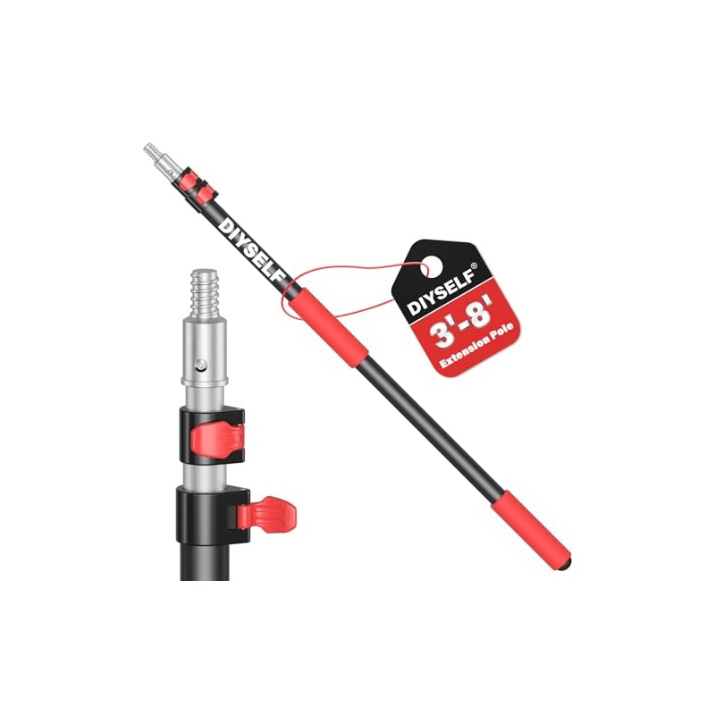 DIYSELF Extension Pole 3.2-8 Ft Paint Roller Extension Pole Aluminum